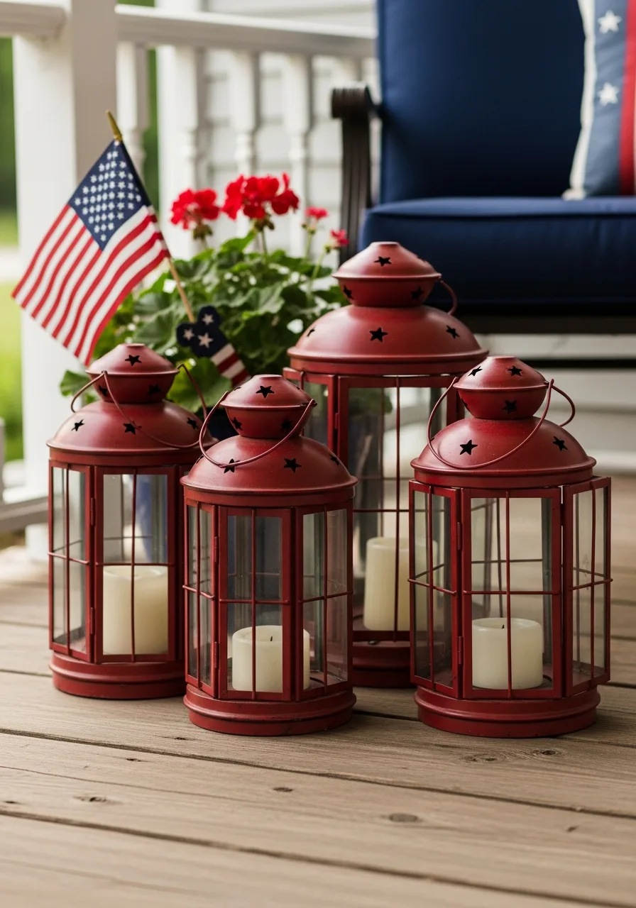 40. Red Lantern Floor Lighting