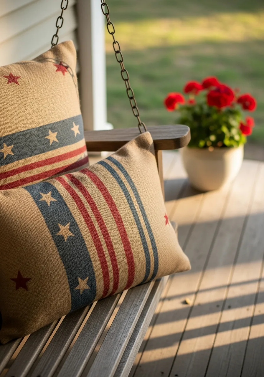 44. Patriotic Burlap Pillows