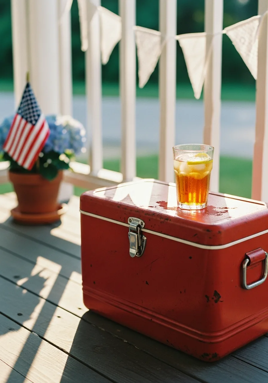 47. Vintage Metal Cooler Decor