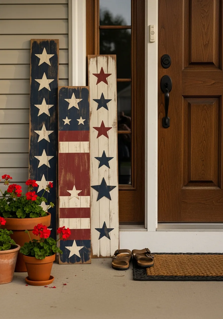 49. Patriotic Porch Leaner Signs