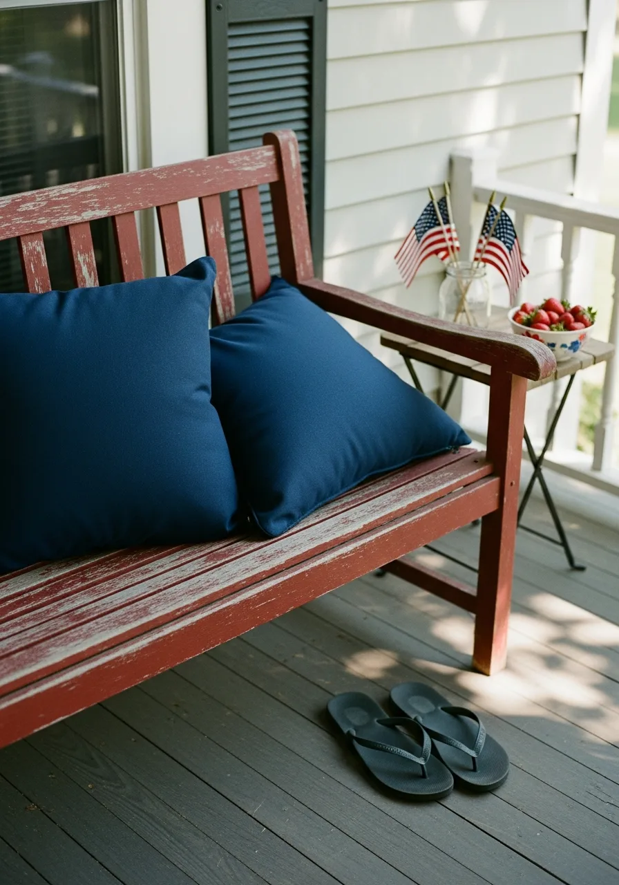 51. Red Bench Seating