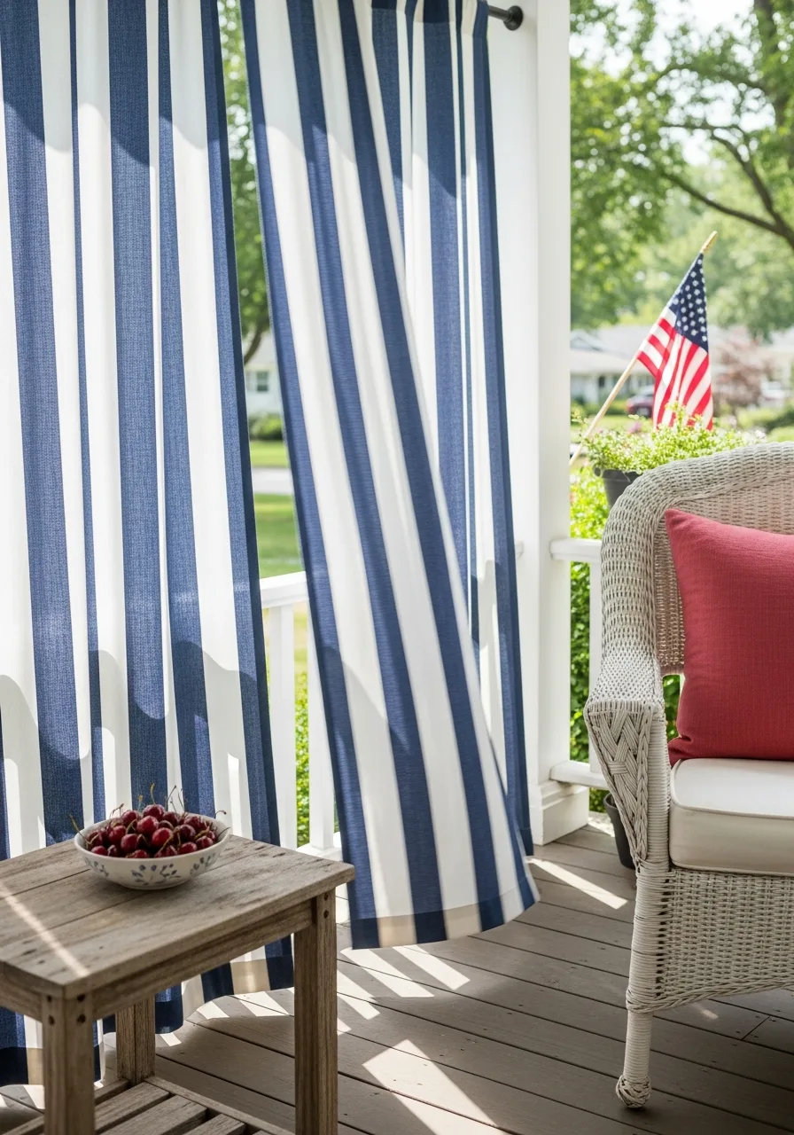 9. Striped Porch Curtains