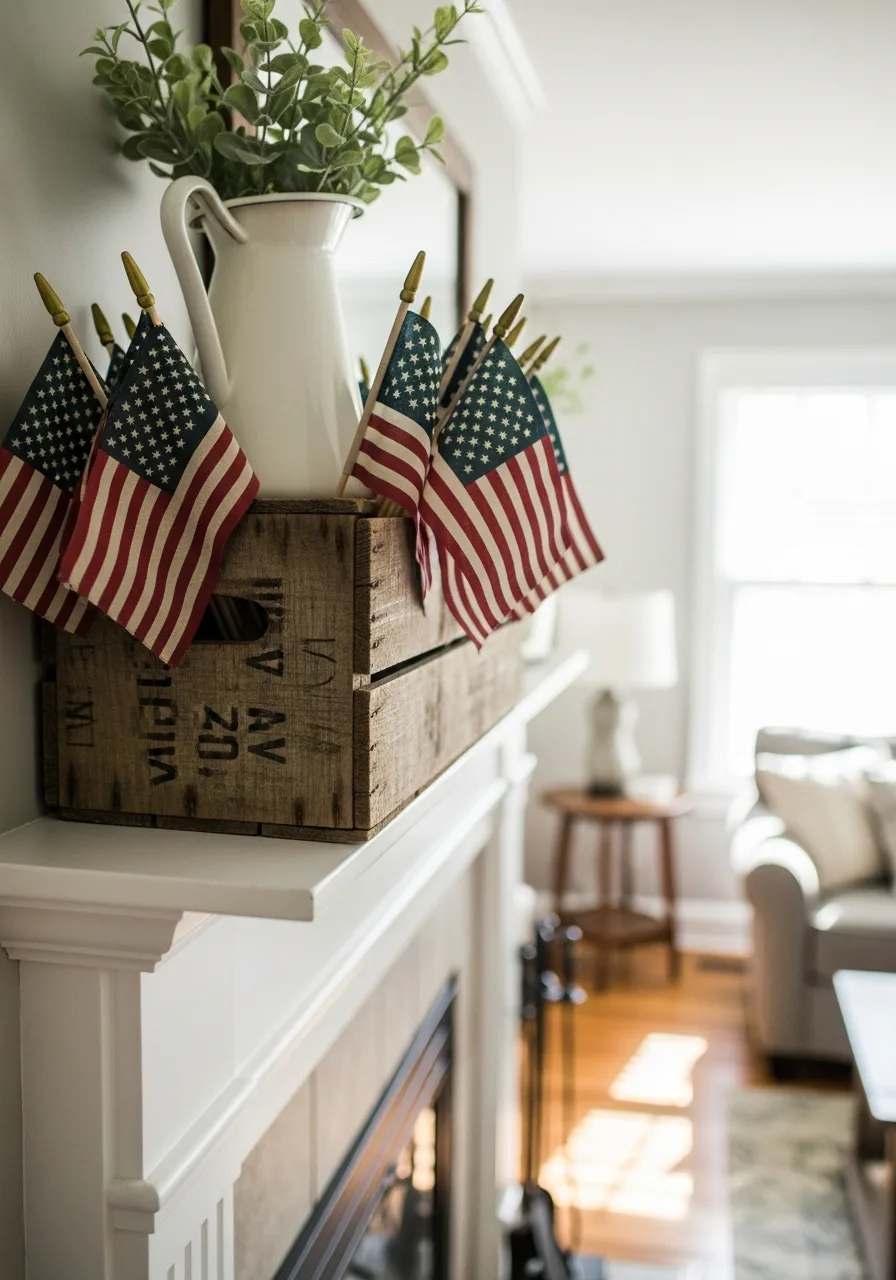 12. Distressed Wooden Crate Display