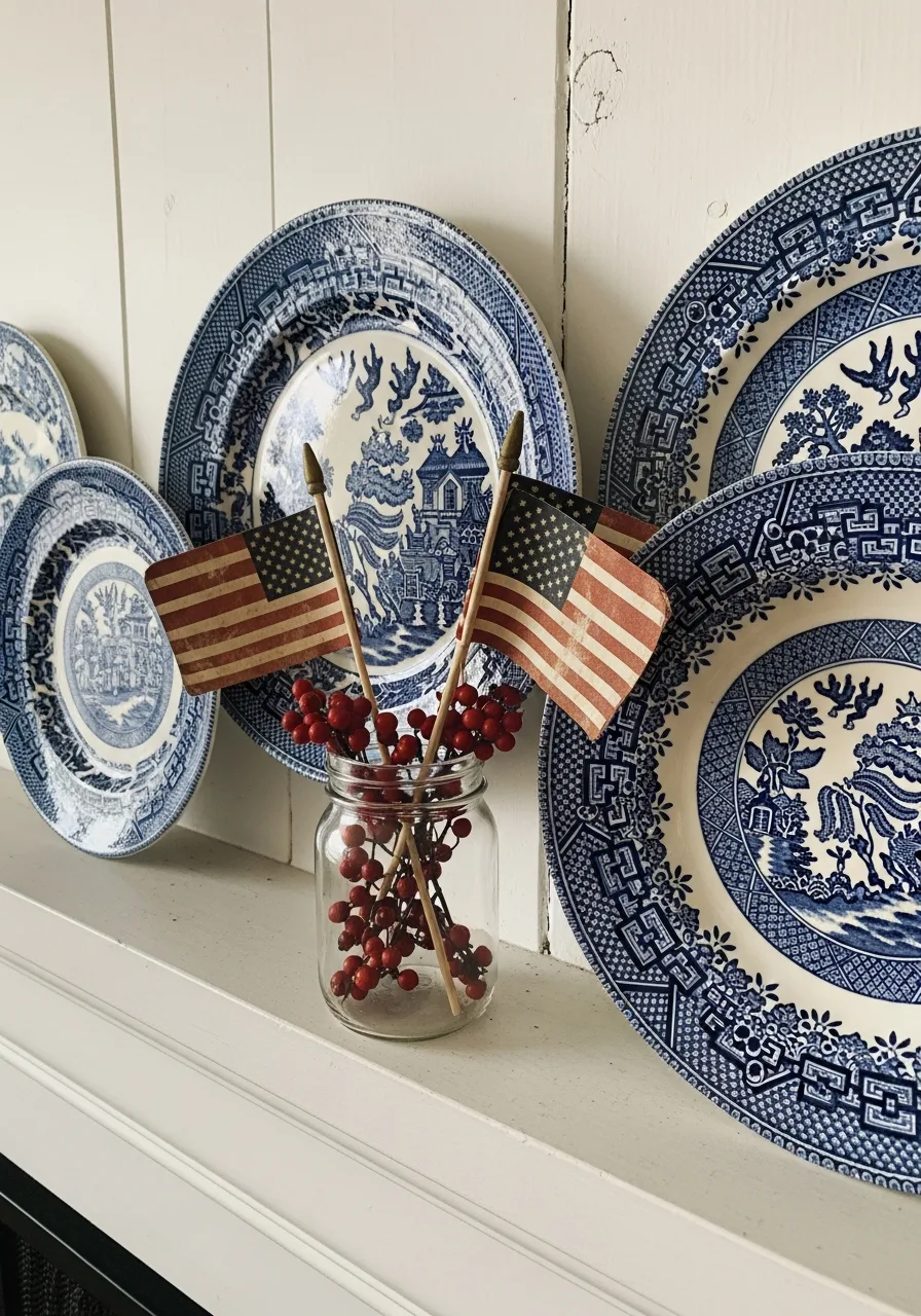 23. Blue Willow China Plates