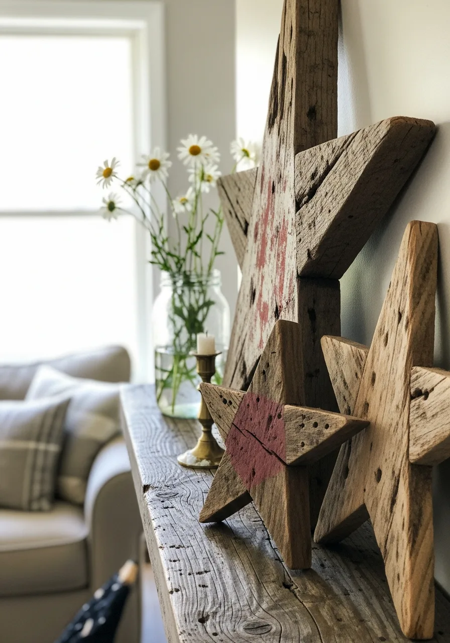 3. Reclaimed Wood Stars