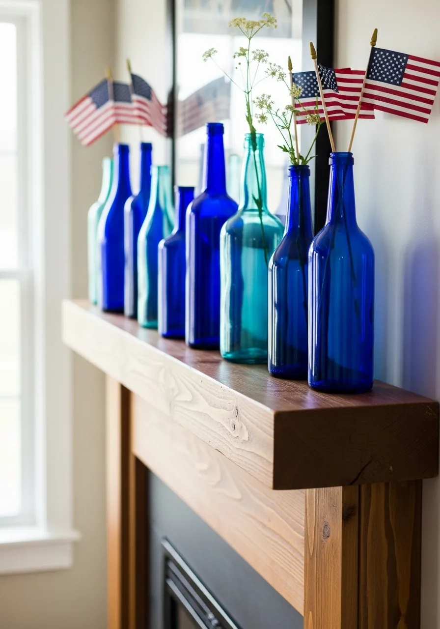 30. Blue Glass Bottles