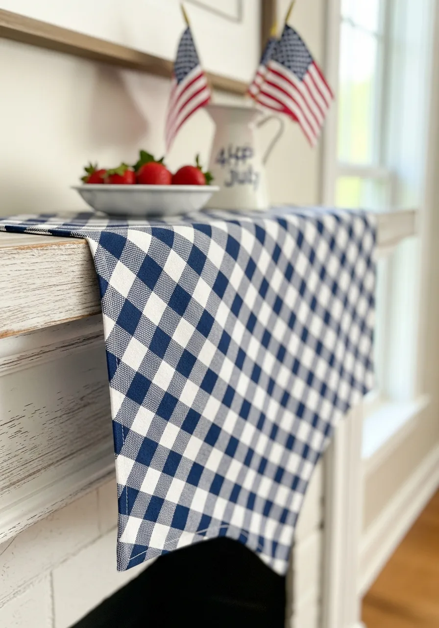 31. Gingham Fabric Runner