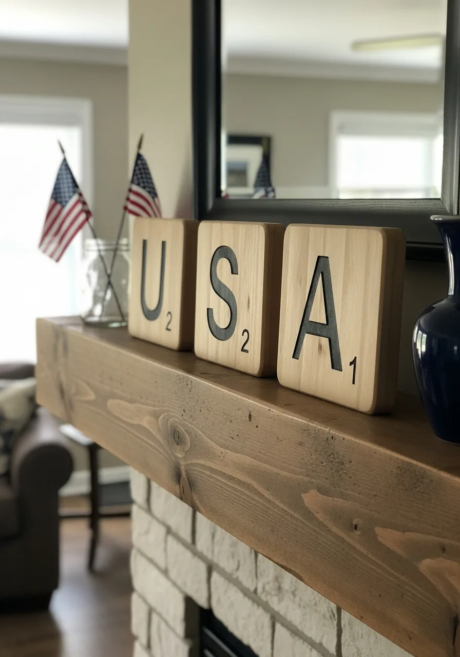 39. Giant Scrabble Tile USA Display