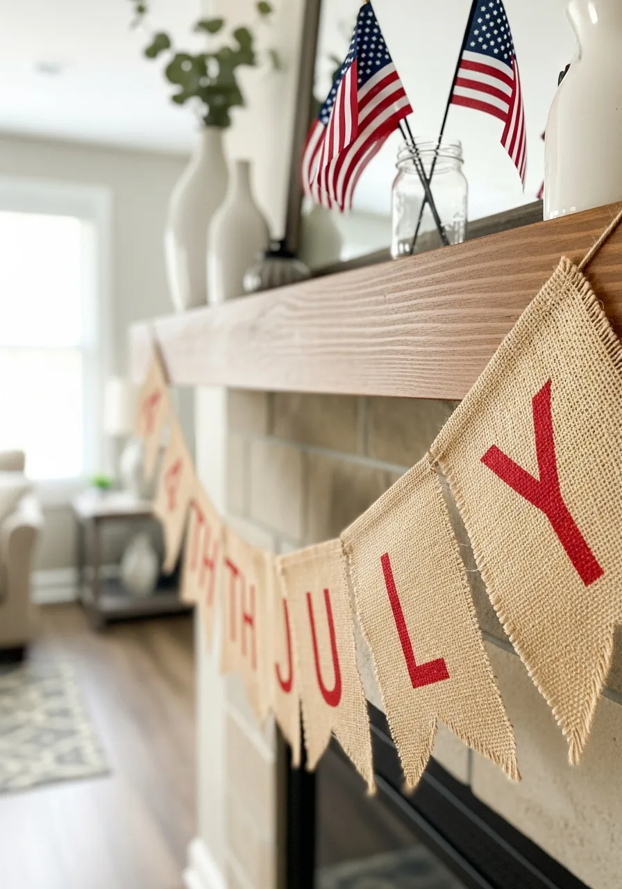 8. Burlap Banner with Red Letters