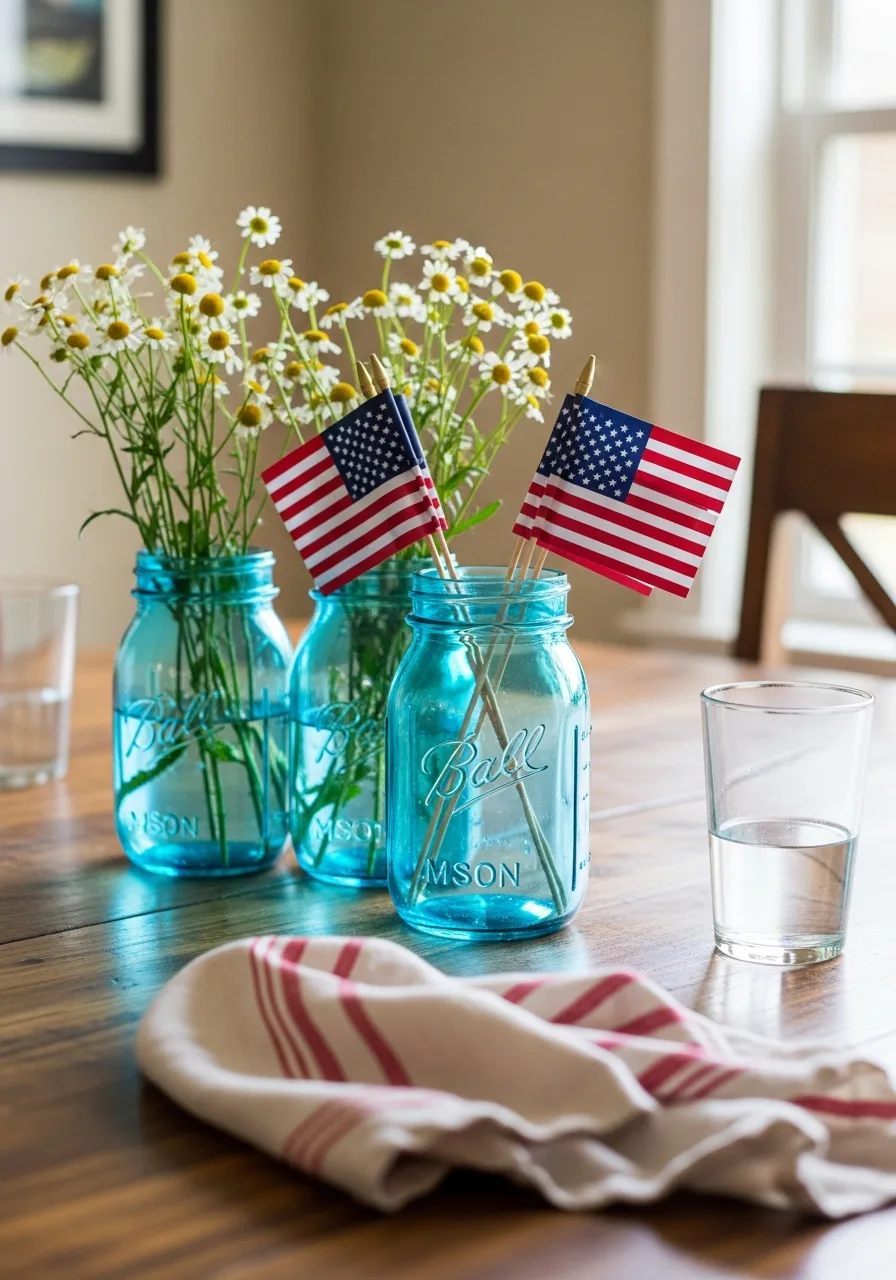 10. Blue Mason Jars