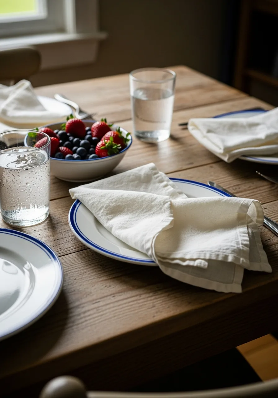 37. White Linen Napkins