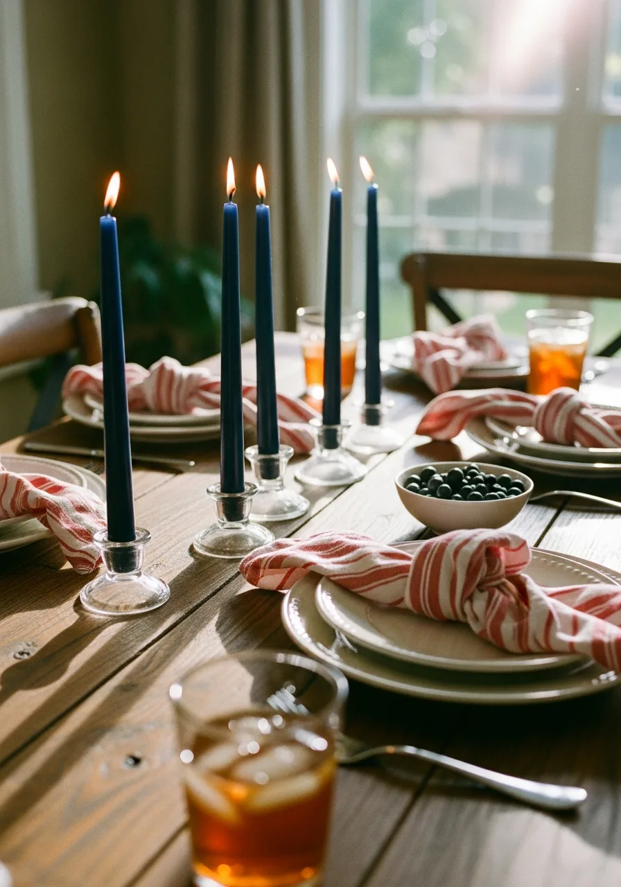 39. Blue Taper Candles