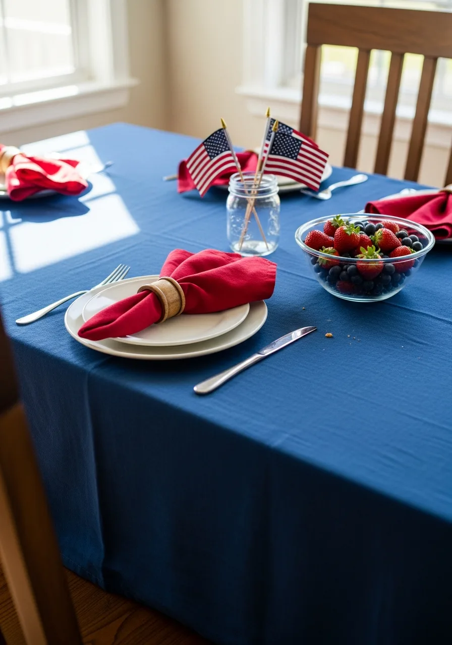 11. Navy Blue Tablecloth