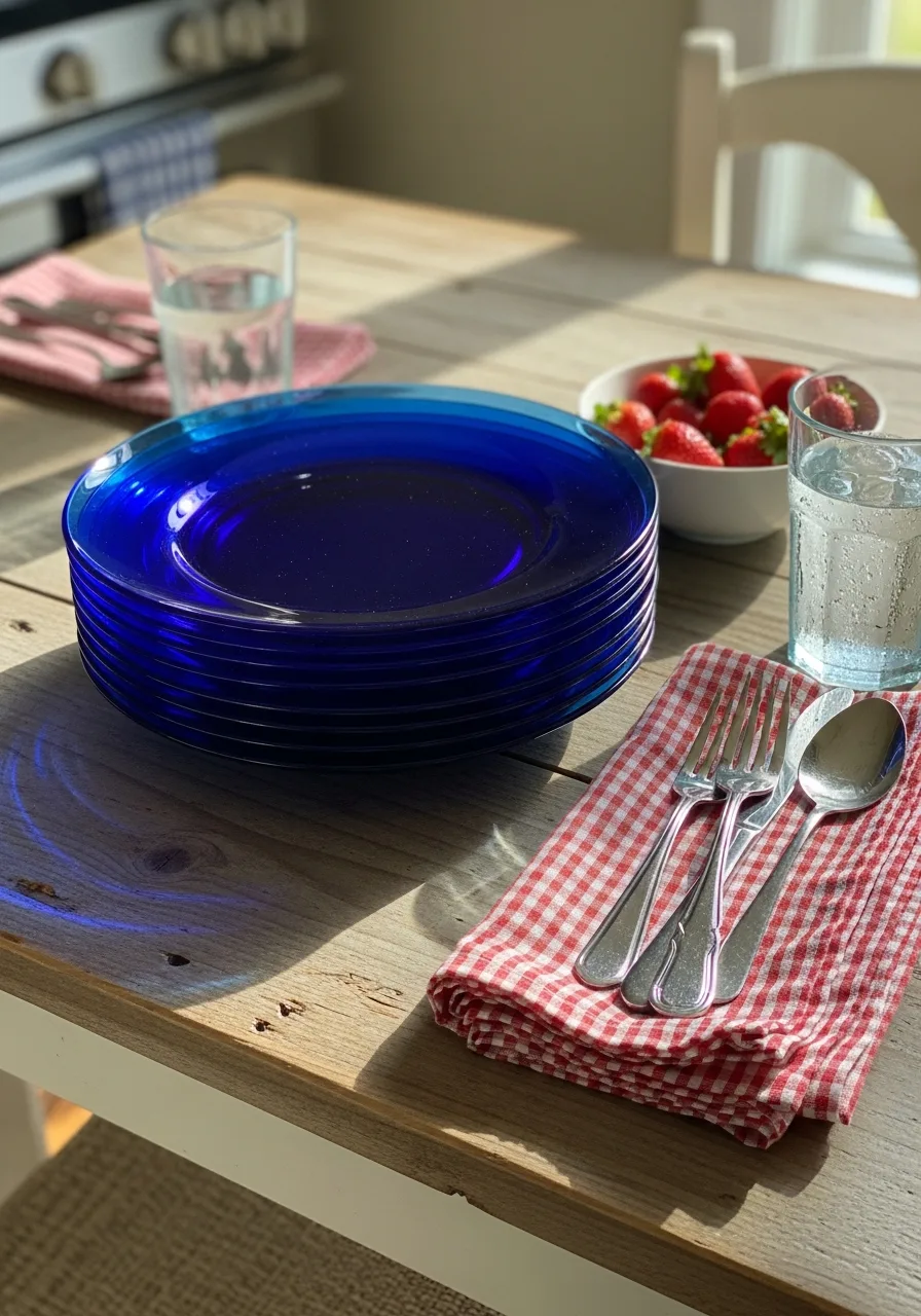20. Blue Glass Plates
