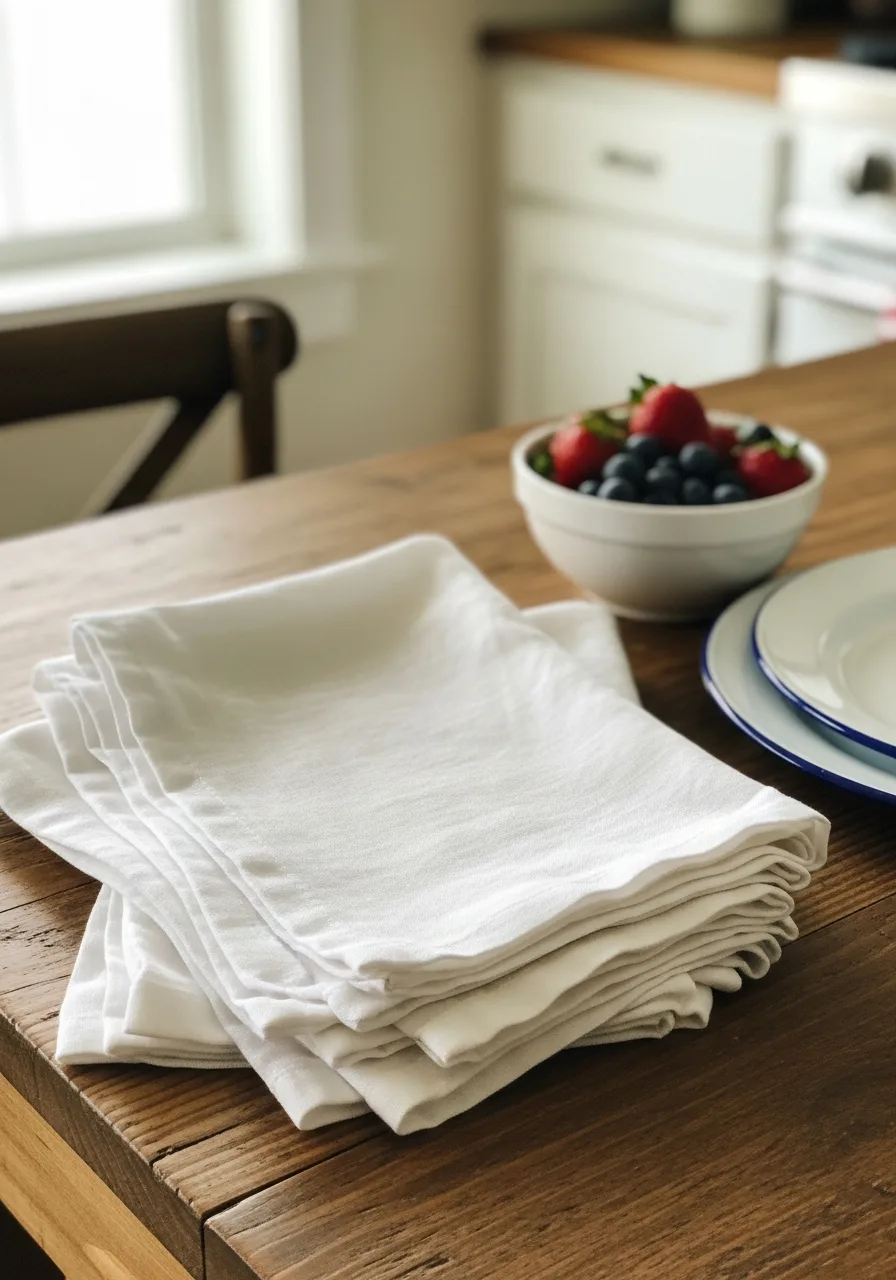 38. White Linen Napkins