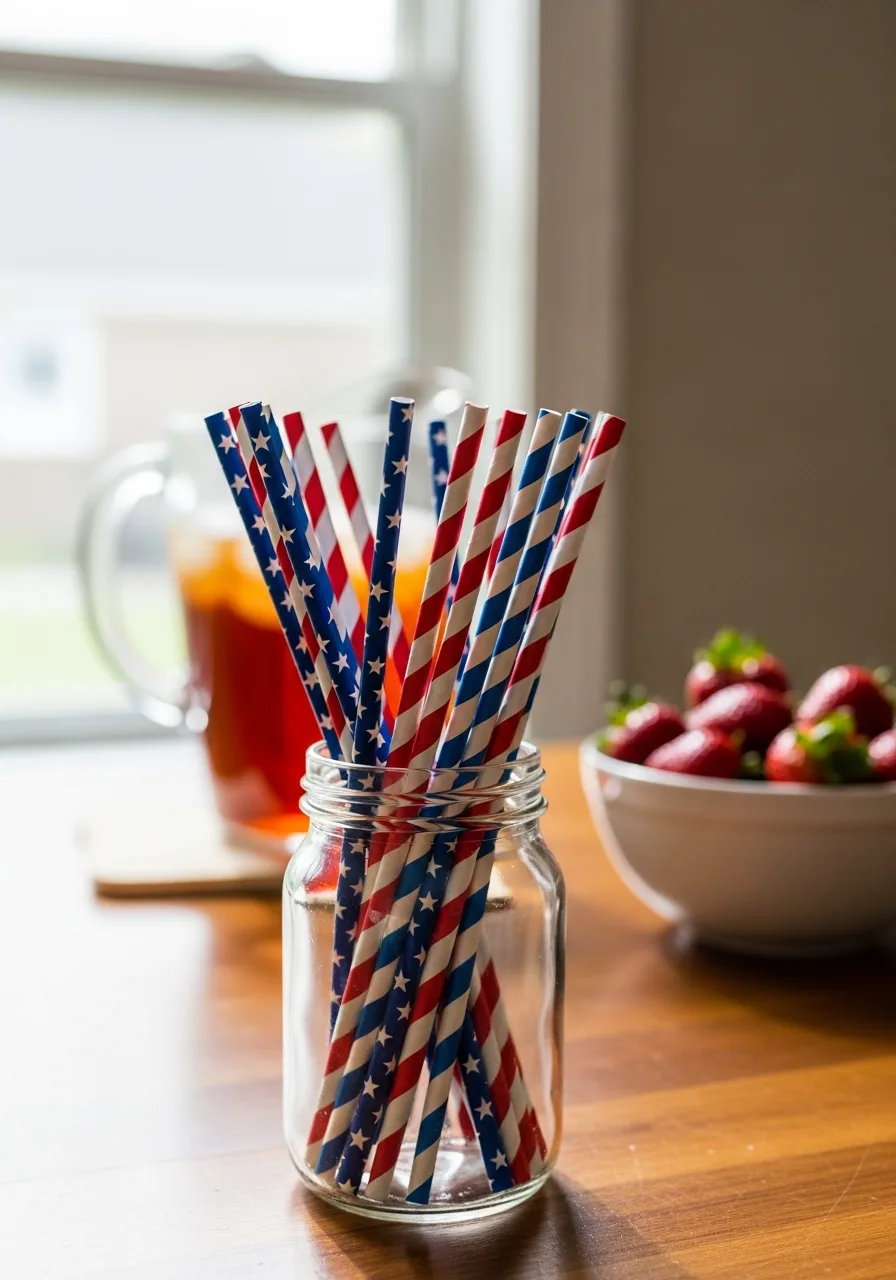 6. Patriotic Paper Straws