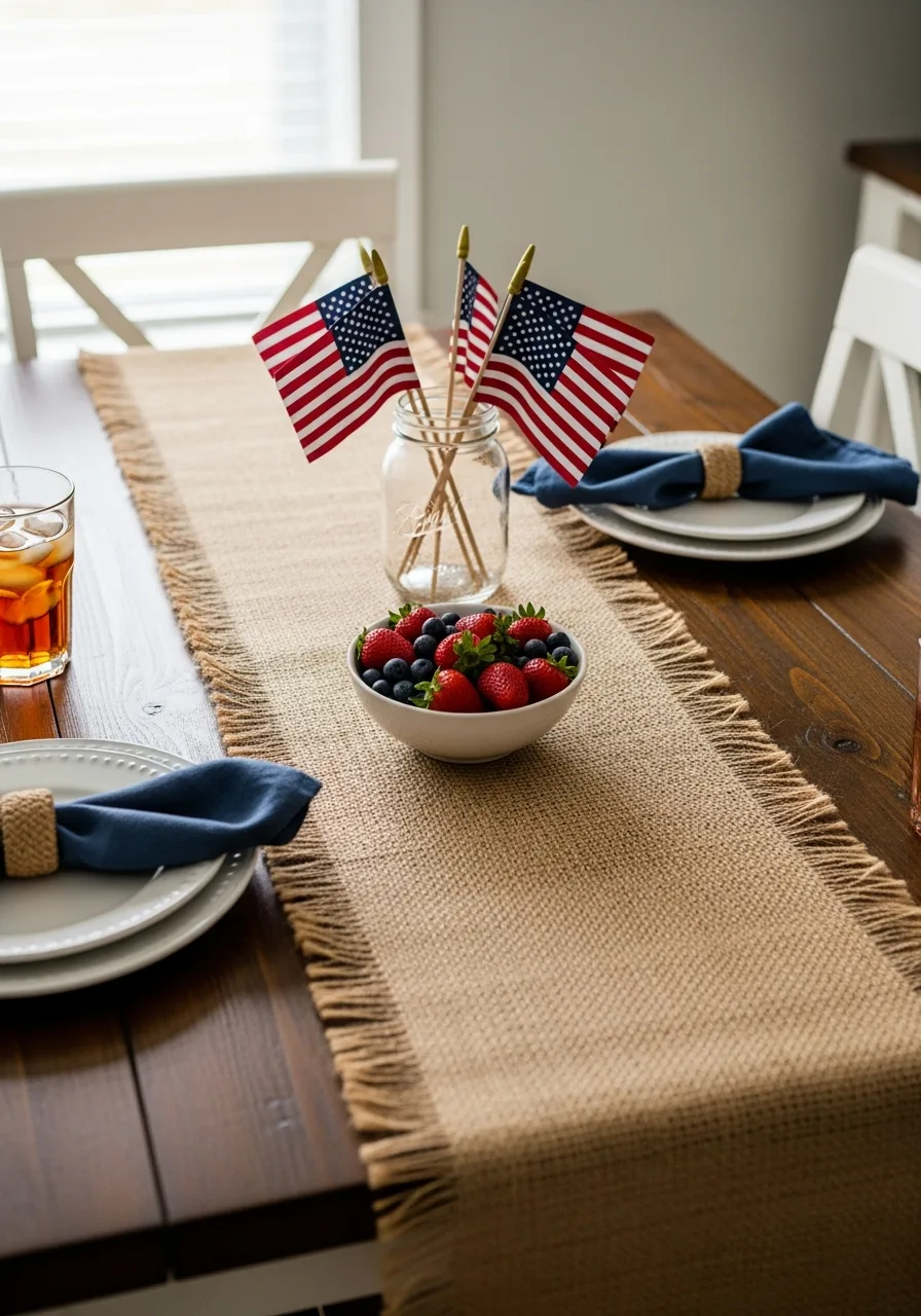 7. Burlap Table Runner