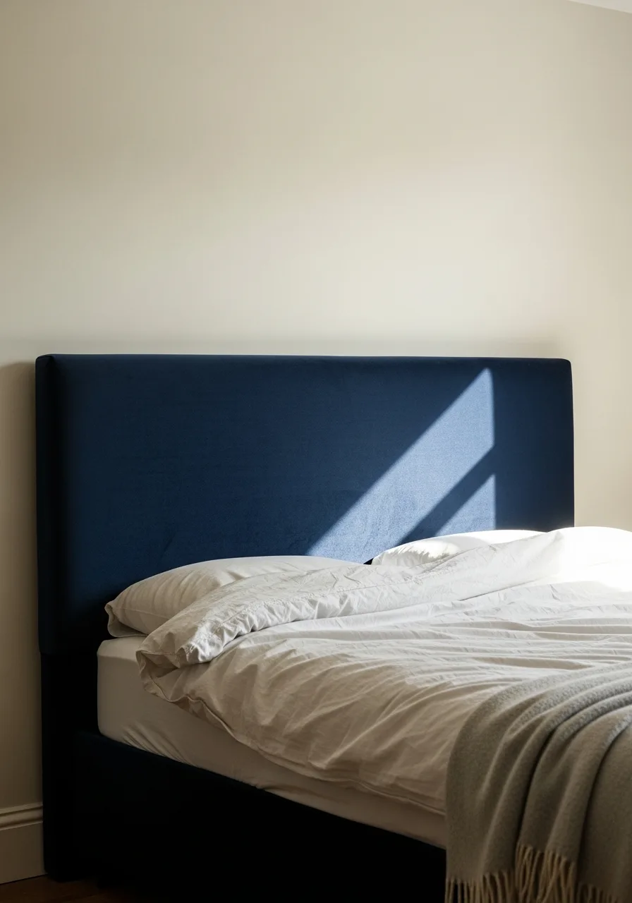 1. Navy Velvet Headboard