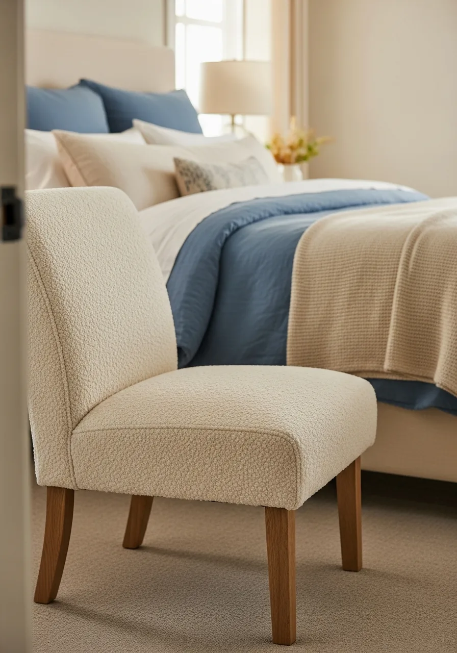 10. Cream Boucle Accent Chair