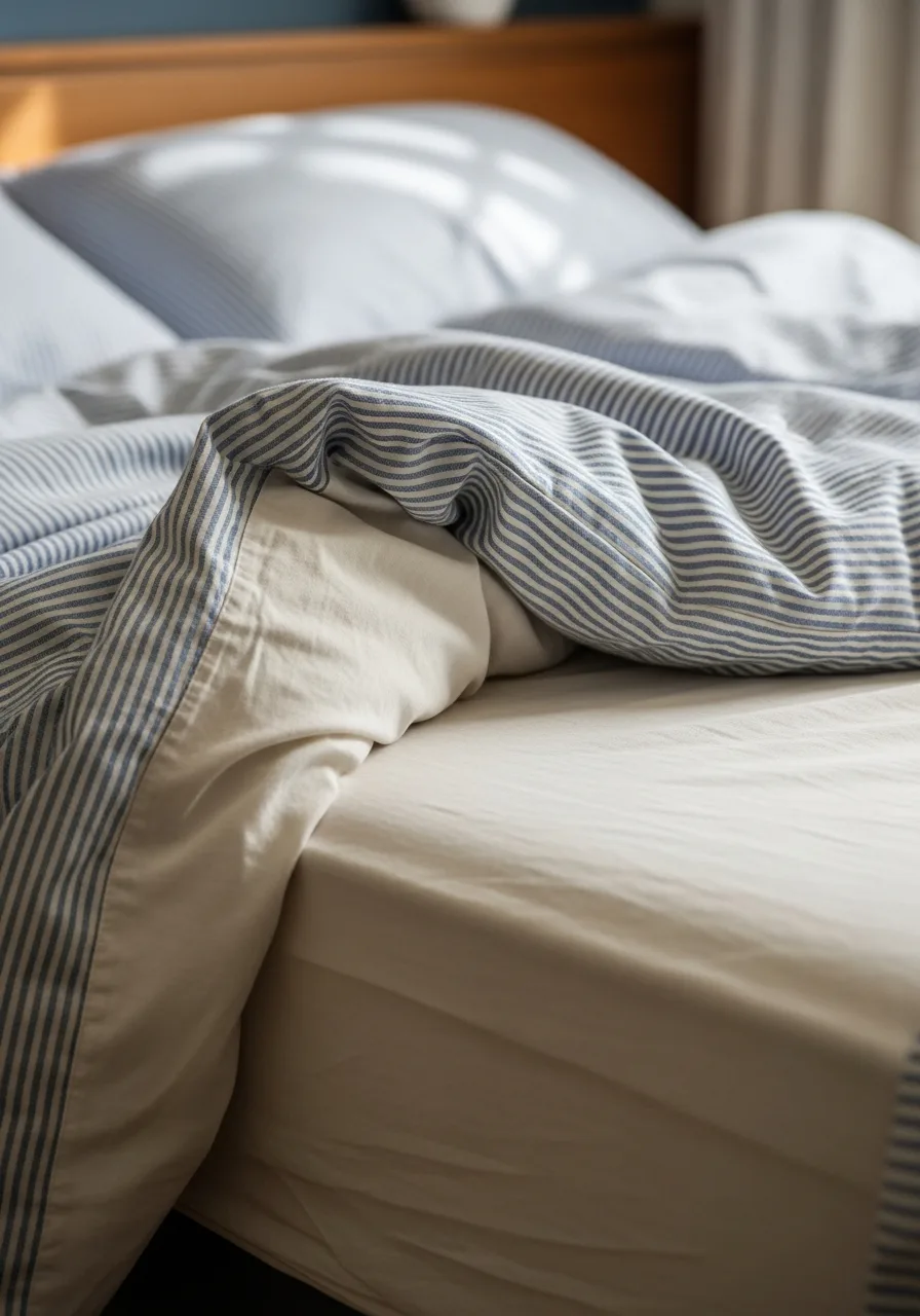 16. Chambray Striped Duvet Cover