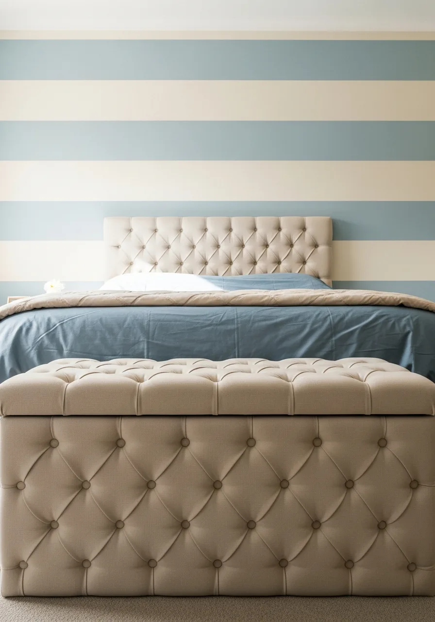 27. Cream Tufted Storage Trunk