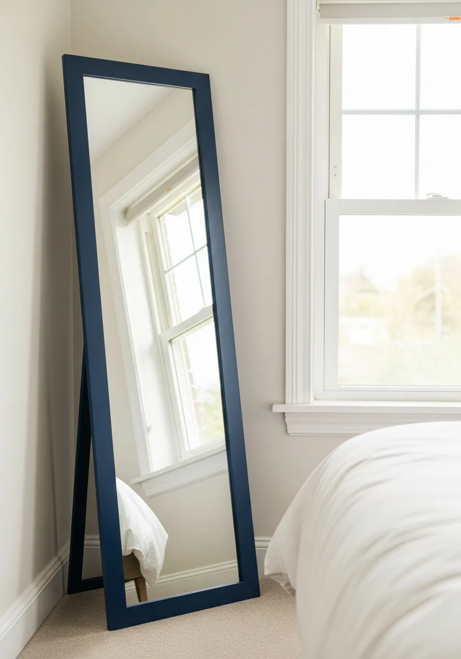 35. Midnight Blue Floor Mirror