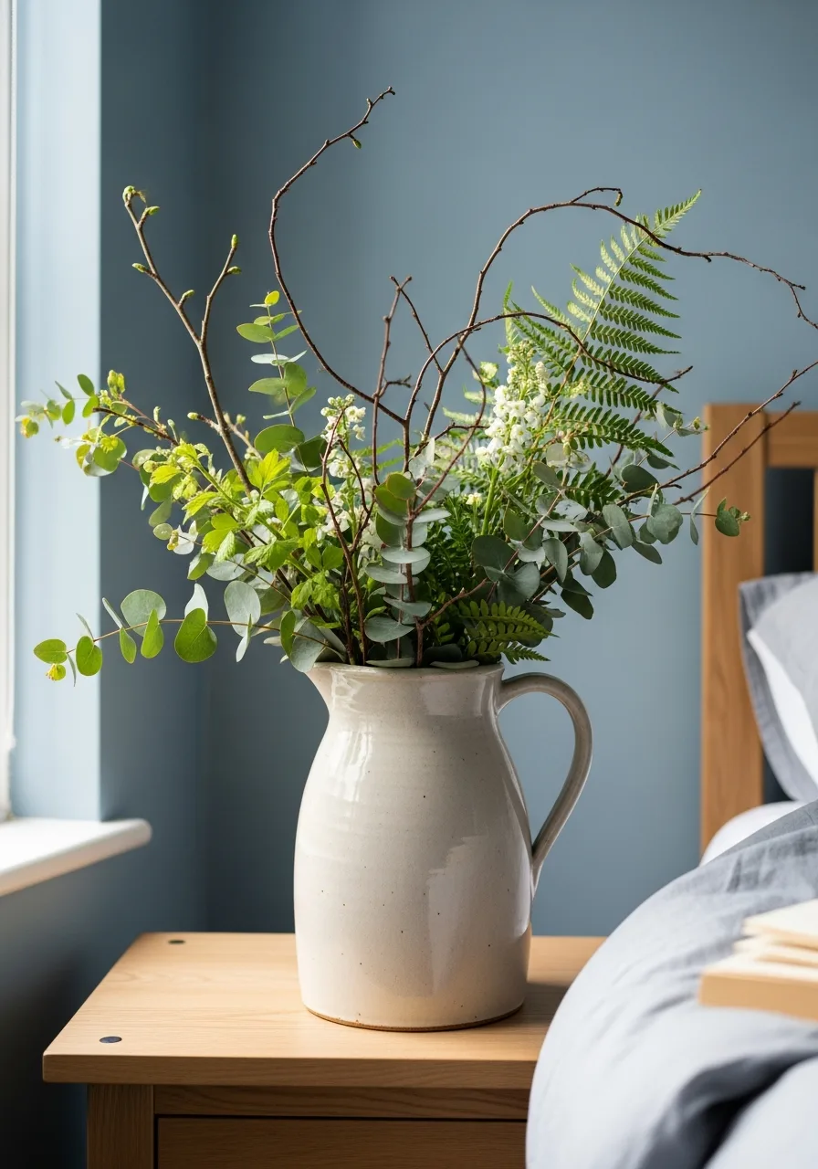 38. Cream Stoneware Pitcher