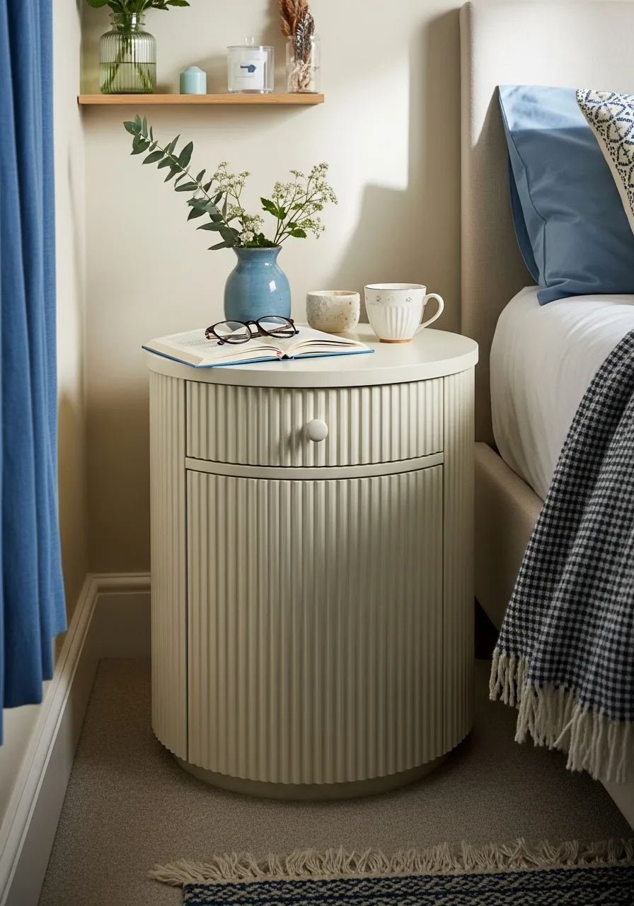 41. Cream Fluted Side Table