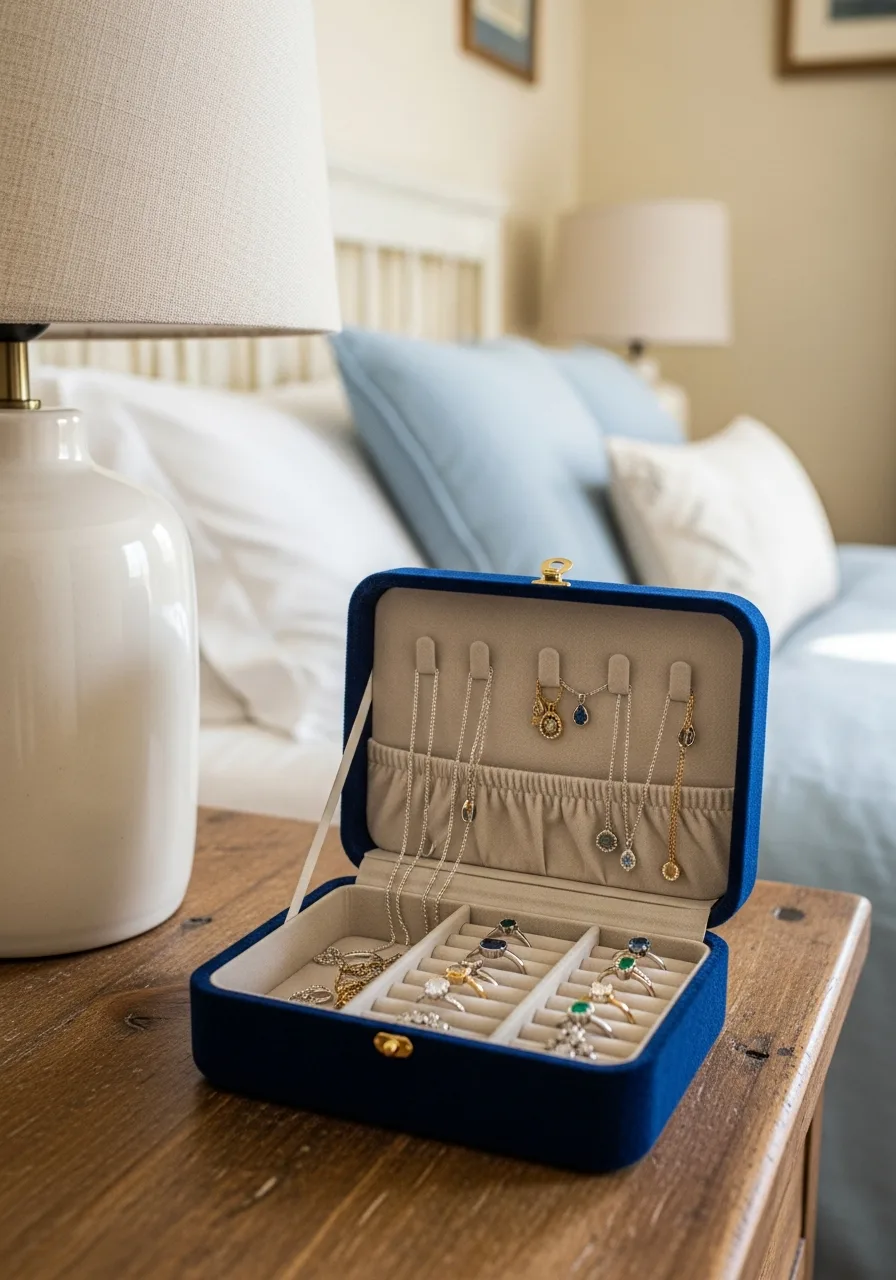 45. Blue Velvet Jewelry Box