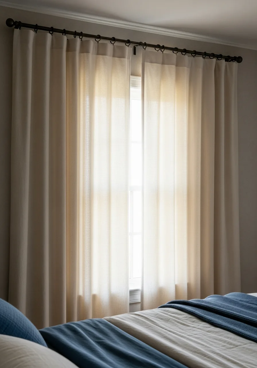 6. Cream Blackout Curtains