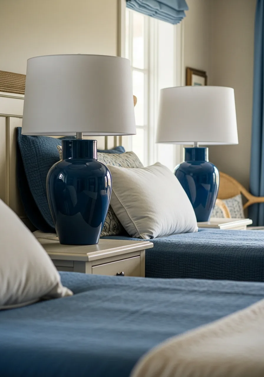 9. Ceramic Blue Table Lamps