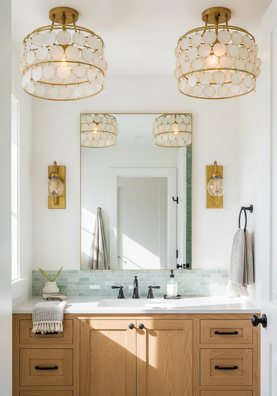 10. Capiz Shell Light Fixtures