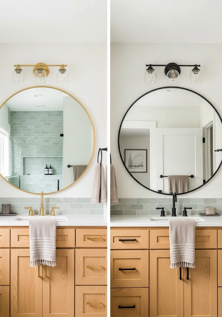 2. Oversized Round Mirrors