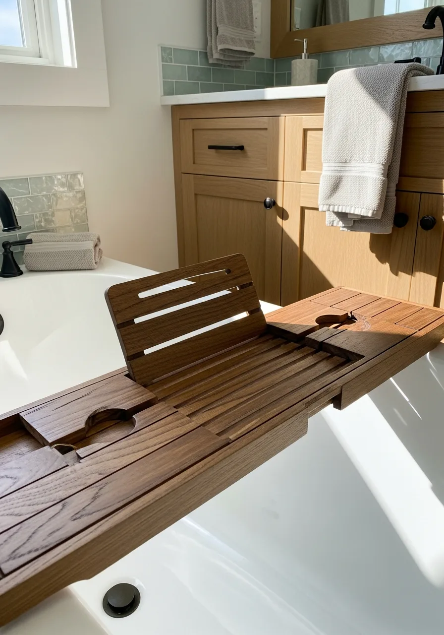 49. Solid Teak Bath Tray