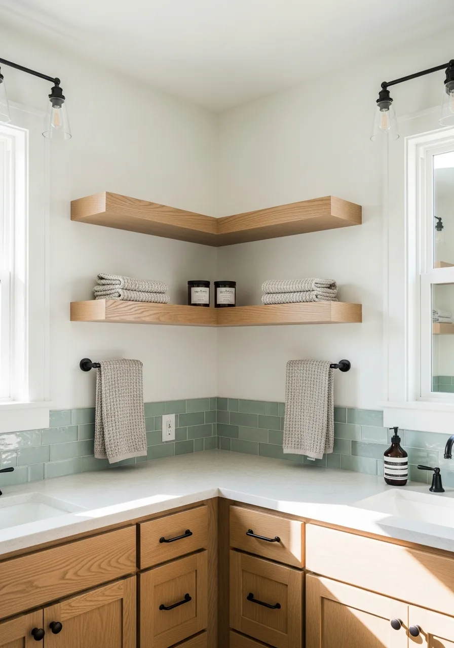 9. Floating Oak Shelves