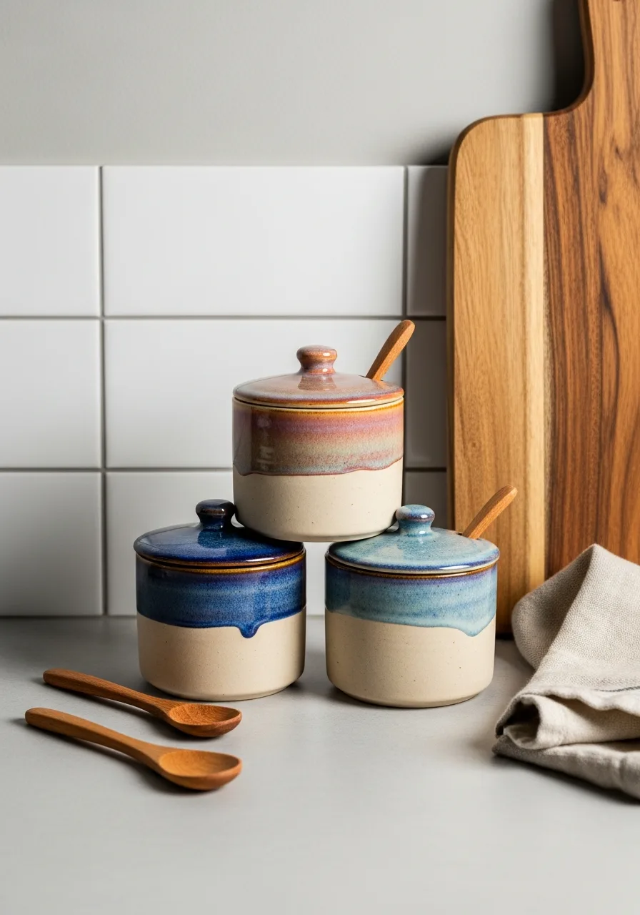 33. Ceramic Salt Cellar Trio