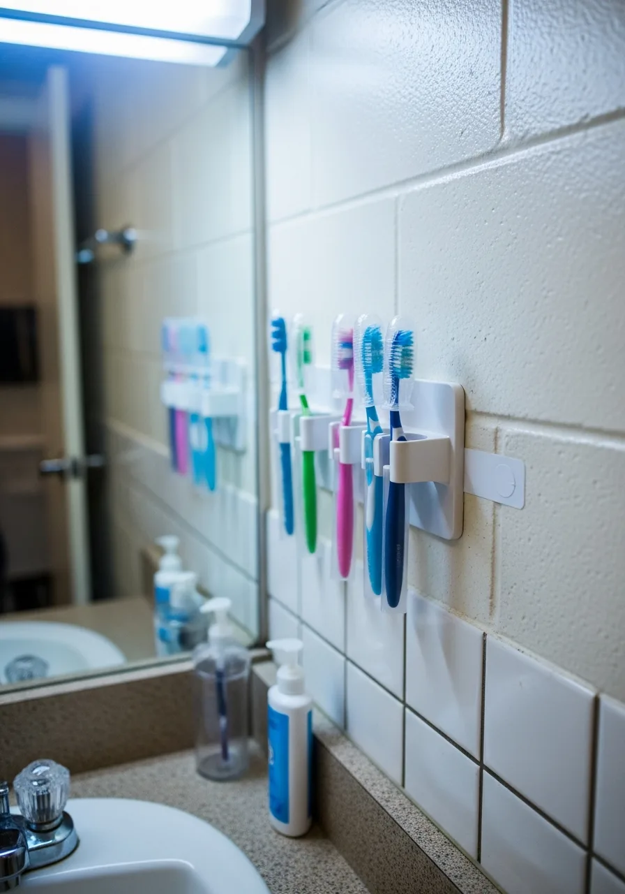 21. Adhesive Toothbrush Station