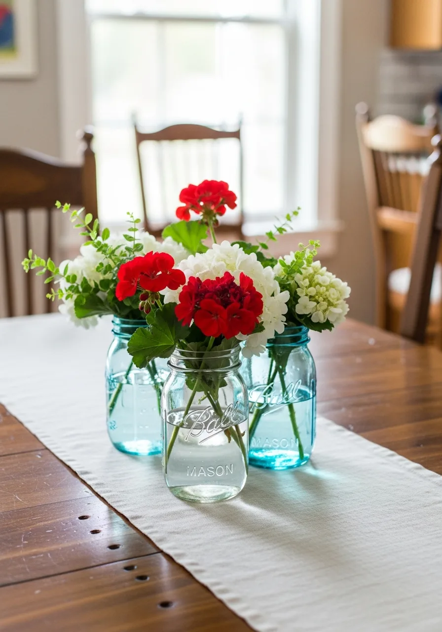 4. Mason Jar Centerpieces