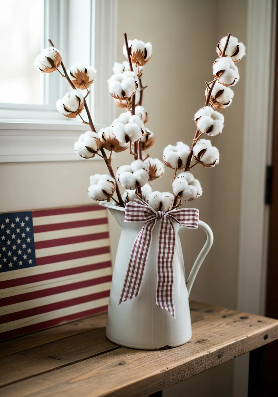 5. Cotton Stems With Ribbon