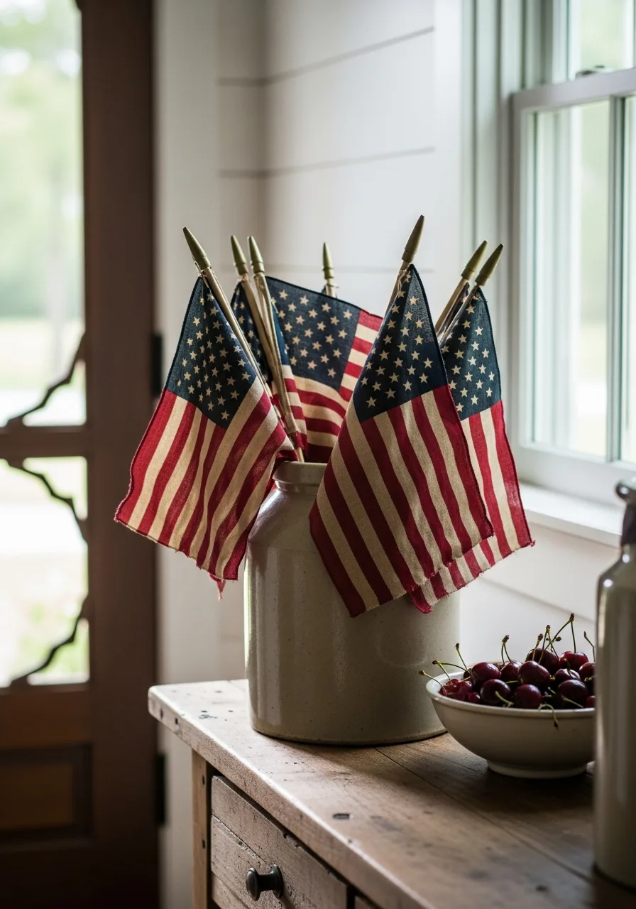 7. Antique American Flags