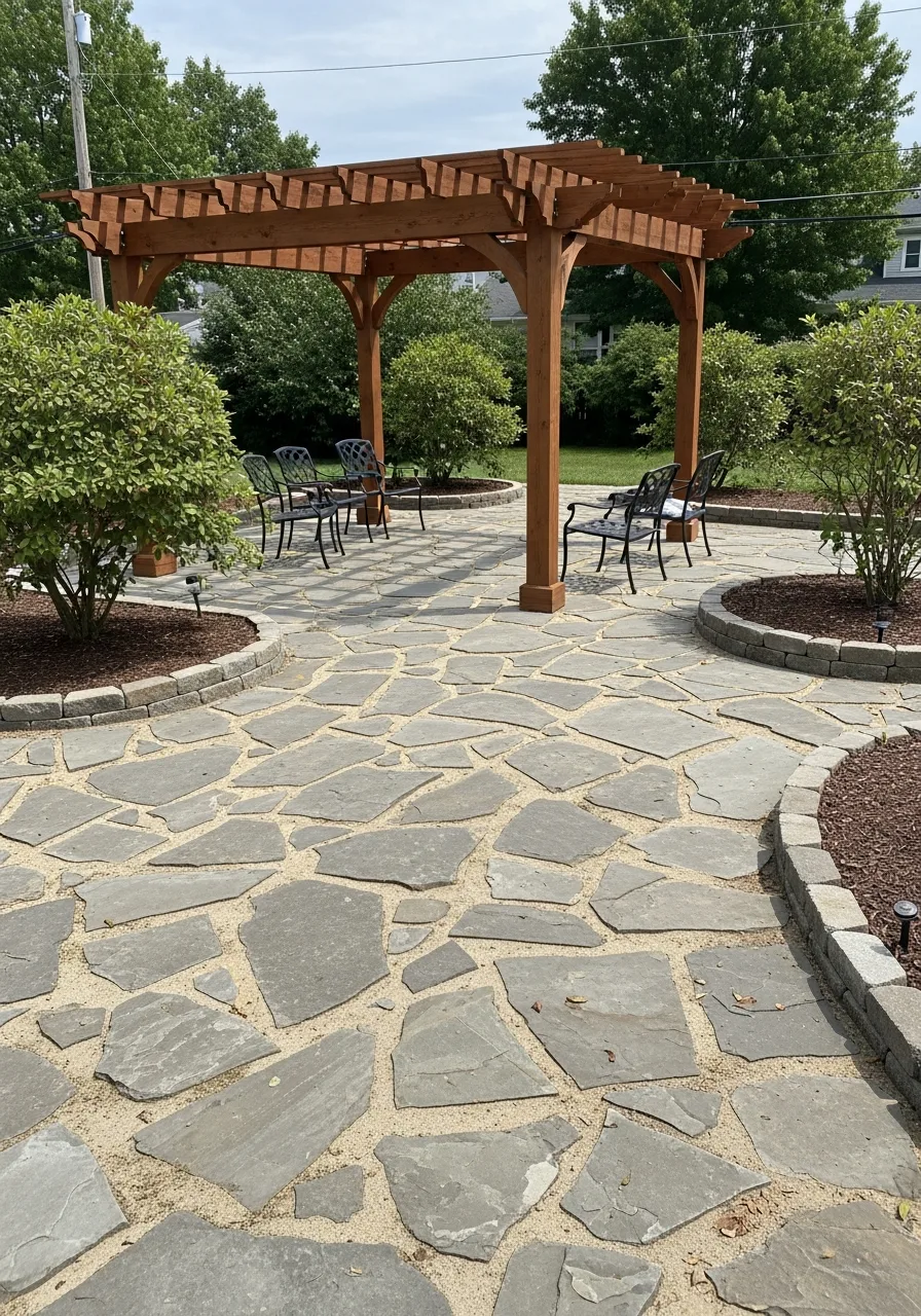 16. Stone And Pergola Pairing