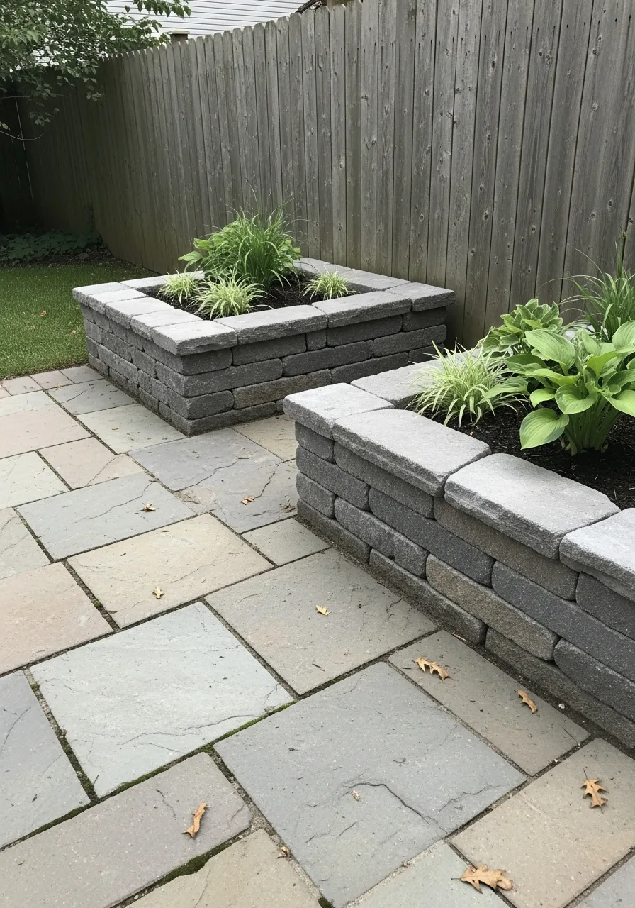34. Raised Stone Planters