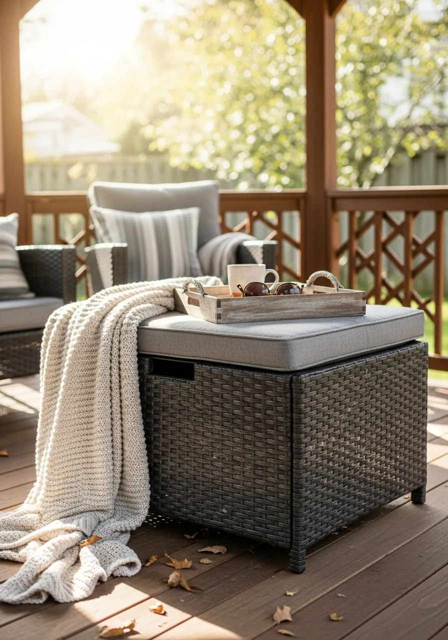 25. Outdoor Storage Ottoman