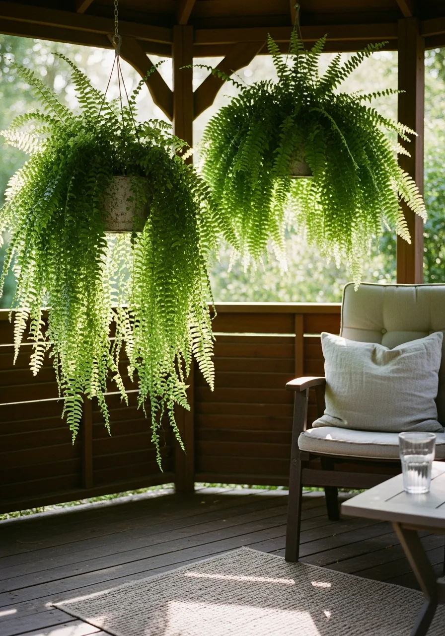 3. Lush Hanging Ferns