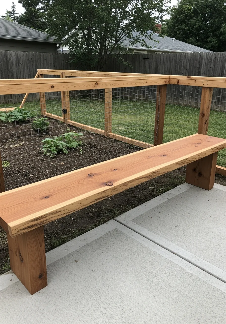 29. Cedar Top Rail Bench