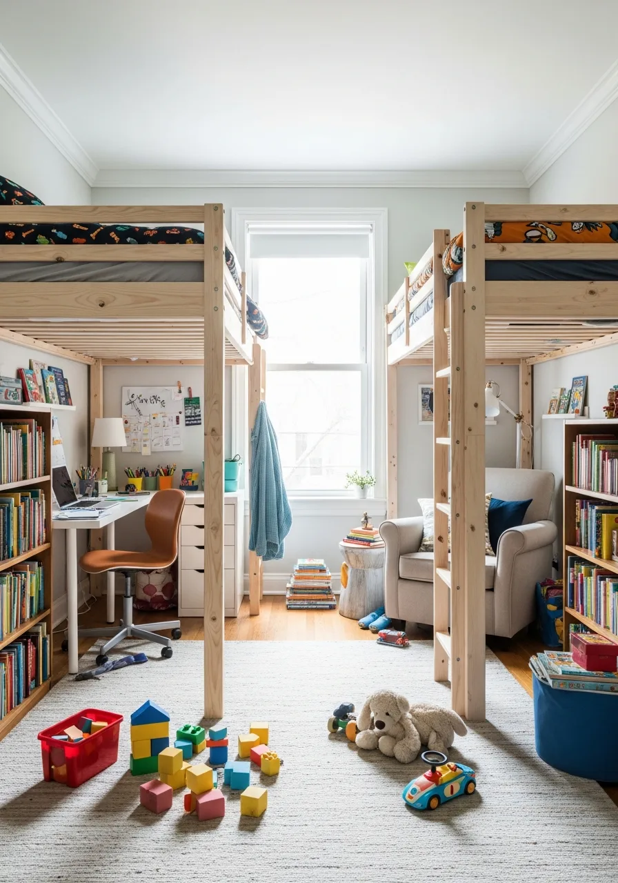 1. Elevated Loft Beds