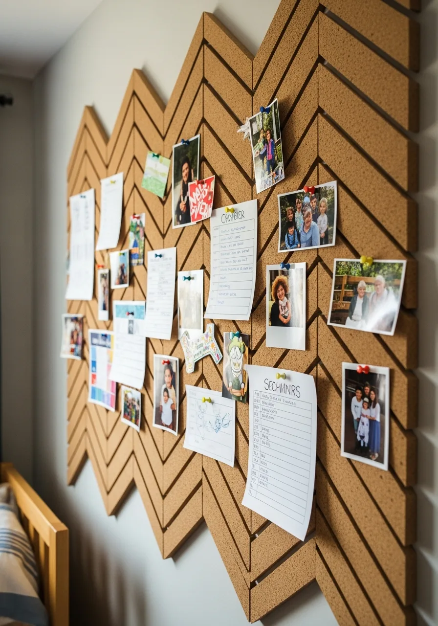 21. Cork Tile Feature Wall