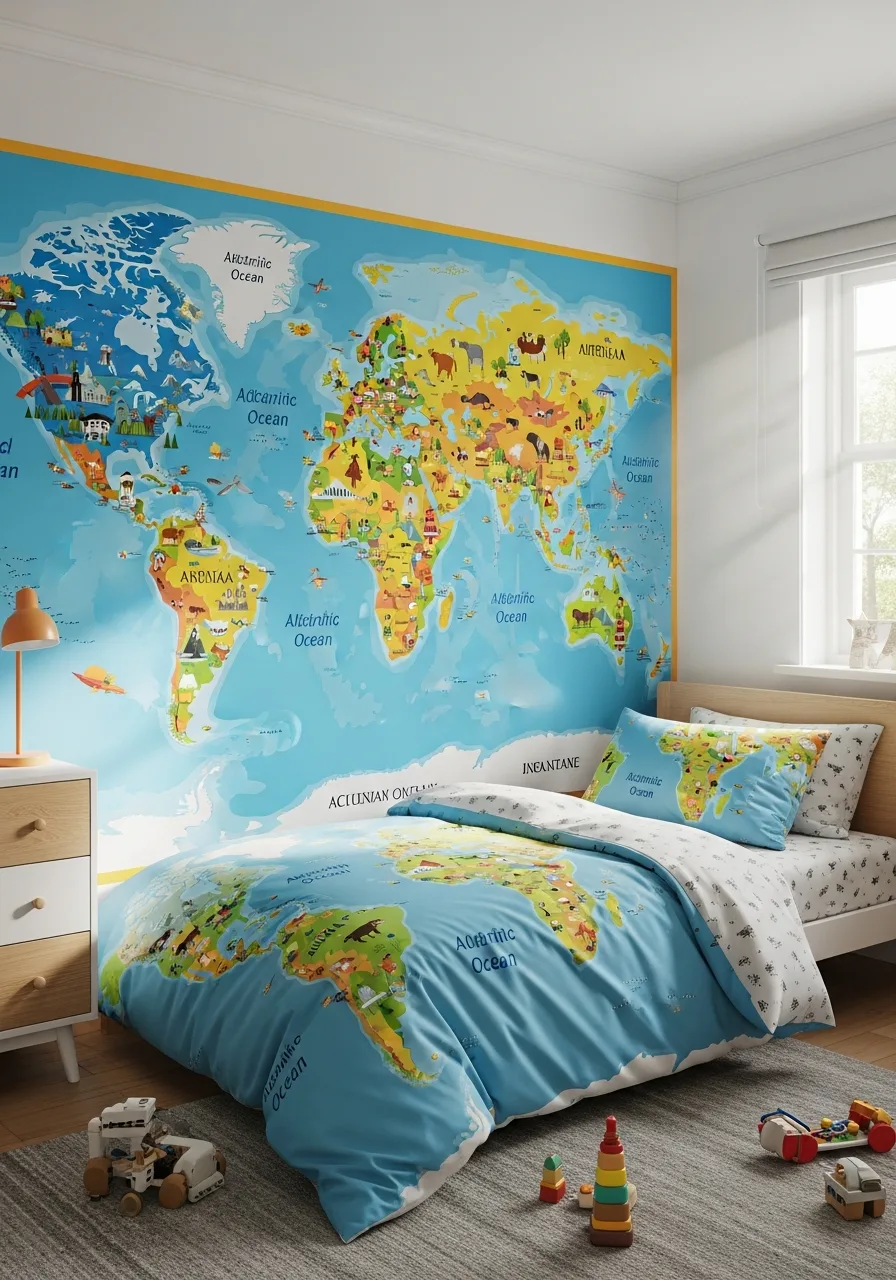 34. Oversized World Map Mural
