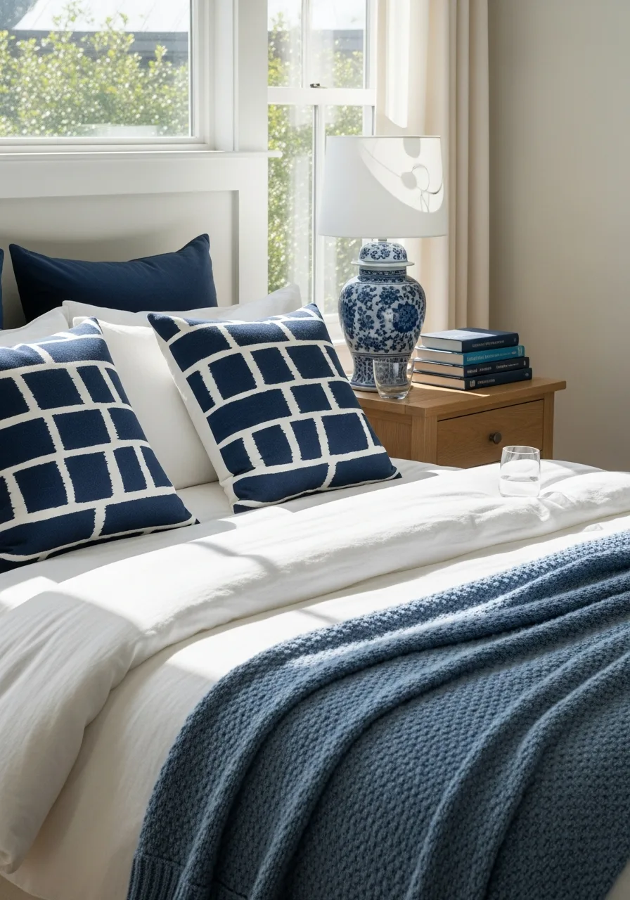 16. Blue and White Accents