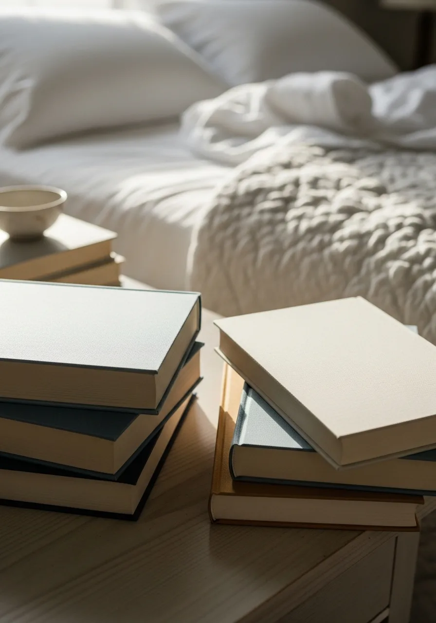 17. Stacks of Hardcover Books